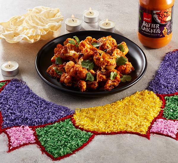 Butter cauliflower with papadums