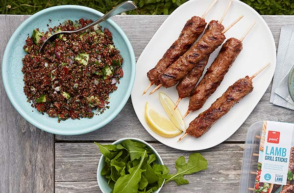 Lamb kofta with quinoa tabbouleh