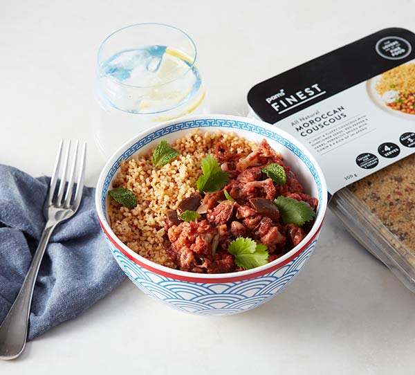 Moroccan couscous with eggplant and cauliflower