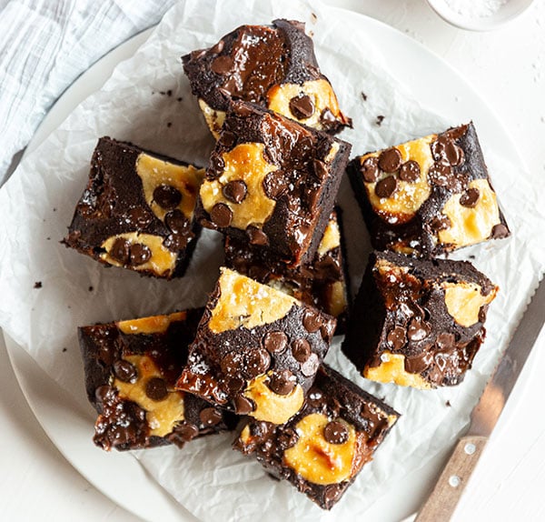 Salted caramel cheesecake brownie