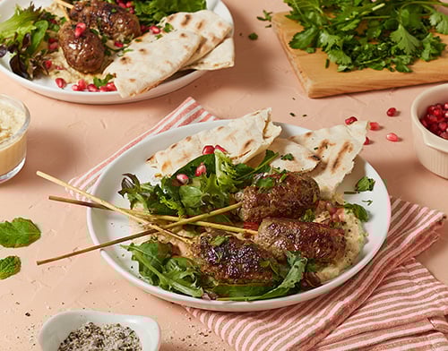 Moroccan spiced lamb koftas