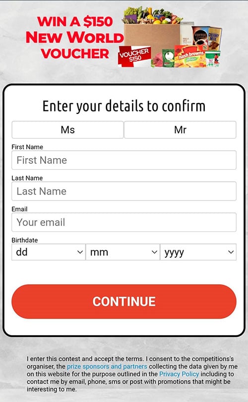 Scam Alert: win $150 NW Voucher
